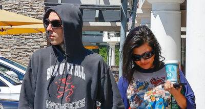 Kourtney Kardashian & Husband Travis Barker Hold Hands While Stepping Out for Lunch - www.justjared.com - county Travis