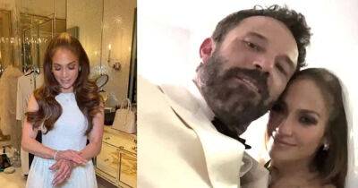 Jennifer Lopez wears “something old” to marry Ben Affleck in Las Vegas - www.msn.com - Britain - Las Vegas