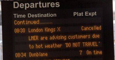 UK heatwave cancels Edinburgh trains to London as forecast causes travel chaos - www.dailyrecord.co.uk - Britain - Scotland - county Kings - Beyond