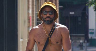 Donald Glover Beats the NYC Heat Going Shirtless in Short-Shorts for Afternoon Stroll - www.justjared.com - New York - Atlanta - Smith