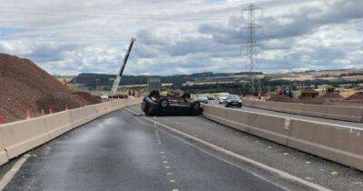 Car flips onto roof on busy Scots road before driver fails eyesight test - www.dailyrecord.co.uk - Scotland
