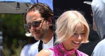 Margot Robbie Gets a Visit from Husband Tom Ackerley on Set of 'Barbie' in L.A. - www.justjared.com - Los Angeles