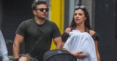 Lucy Mecklenburgh and fiancé Ryan Thomas have their hands full on day out with newborn - www.ok.co.uk