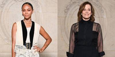 Avatar's Zoe Saldana & Sigourney Weaver Join Lots of Stars at Dior's Paris Fashion Show - www.justjared.com - France