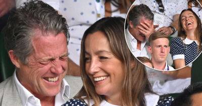 Hugh Grant and wife Anna Eberstein have fun at Wimbledon on day 10 - www.msn.com - USA - Sweden
