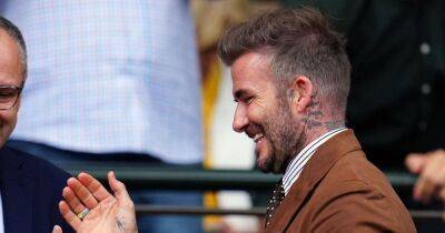 David Beckham shows off sweet palm tattoo designed by Harper aged 4 at Wimbledon - www.ok.co.uk - county Harper