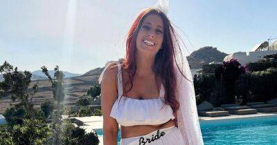 Stacey Solomon poses in white bride bikini and veil after jetting off on hen do - www.ok.co.uk
