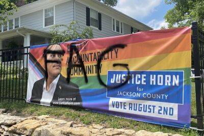 Gay Candidate’s Banner Vandalized with Homophobic Slur - www.metroweekly.com - state Missouri - Kansas City - county Jackson