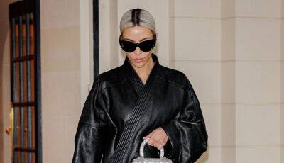 Kim Kardashian Wears All-Leather Outfit While Leaving Paris - www.justjared.com - France