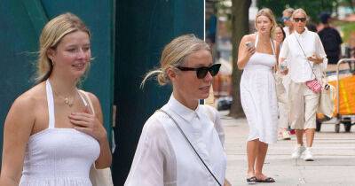 Gwyneth Paltrow and lookalike daughter Apple match in white outfits in New York - www.msn.com - New York