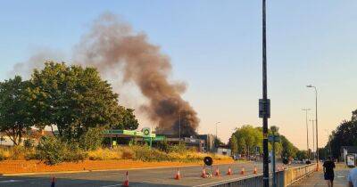 Fire crews rush to blaze near petrol station - www.manchestereveningnews.co.uk - Manchester