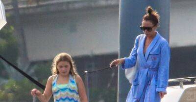 Victoria Beckham sports personalised dressing gown during family day out on £5m luxury boat in Miami - www.ok.co.uk - Britain - Miami - Italy - Croatia
