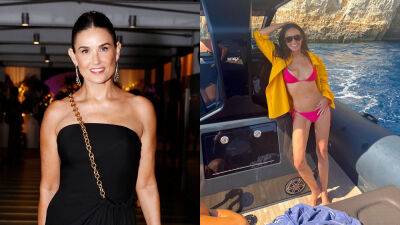 Demi Moore shows off her svelte physique in a hot pink string bikini while on a yacht: ‘Soaking up summer’ - www.foxnews.com - state New Mexico
