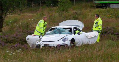 Porsche plunges off road as Scots driver airlifted to hospital before smash on diversion route - www.dailyrecord.co.uk - Scotland