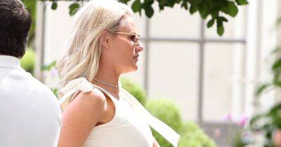 Danielle Armstrong arrives at hotel in all-white outfit ahead of wedding along with BFF Ferne McCann - www.ok.co.uk - Greece