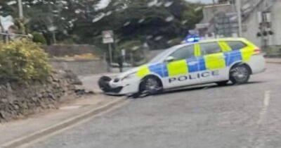 Police car smashes into wall while pursuing vehicle in Aberdeen as man arrested - www.dailyrecord.co.uk - Scotland - city Aberdeen - Beyond