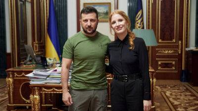 Jessica Chastain Visits President Zelenskyy in Ukraine, ‘Important Humanitarian Event’ Being Planned - variety.com - USA - Ukraine - Russia