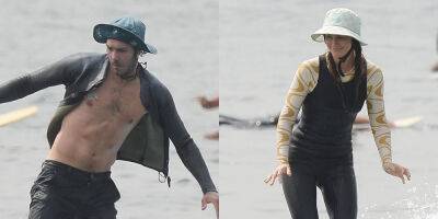 Adam Brody Bares His Abs During Surf Day with Wife Leighton Meester (Photos) - www.justjared.com - Los Angeles