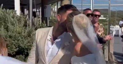 Danielle Fogarty wows in elegant white gown as she marries Ross Worswick in Ibiza - www.ok.co.uk