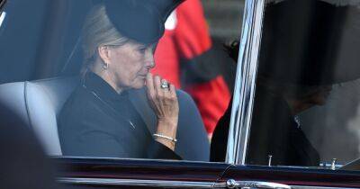 Grieving Sophie Wessex appears subdued in sombre car ride behind Queen's coffin - www.ok.co.uk - Scotland - county Charles - county Prince Edward