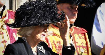 Camilla pays subtle tribute to Queen Mother with rarely seen brooch at procession - www.ok.co.uk - Scotland - county Andrew - county Prince Edward