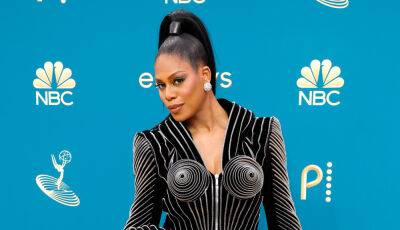 E! Red Carpet Host Laverne Cox Wears Futuristic Look at Emmy Awards 2022 - www.justjared.com - Los Angeles