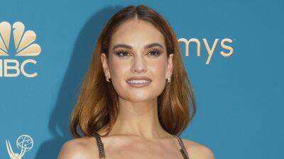 Lily James on Being Sewn Into Her Emmys Dress and Doing Pamela Anderson Justice (Exclusive) - www.etonline.com - Italy - county Anderson