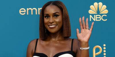 Issa Rae Stuns In Black & White Keyhole Dress For Emmy Awards 2022 - www.justjared.com - Los Angeles
