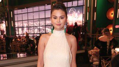 Selena Gomez Stuns in Slinky White Halter Dress at the 2022 Emmys - www.etonline.com