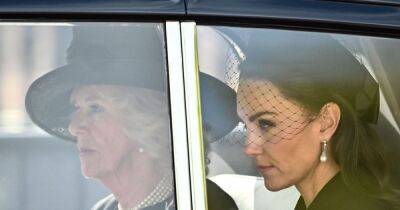 Camilla and Kate in car together for procession while Meghan travels with Sophie - www.ok.co.uk - Scotland - county Hall - county Charles - county Prince Edward