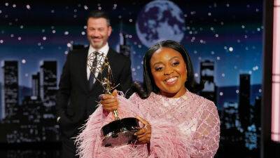 Quinta Brunson Interrupts Jimmy Kimmel’s Monologue By Showing Off Her Emmy - deadline.com