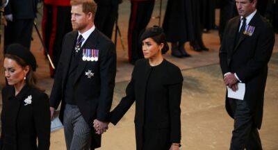 Prince Harry and Meghan Markle slammed for breaking protocol during Queen Elizabeth's lying-in-state. - www.newidea.com.au - county Hall