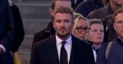 David Beckham emotional as he views Queen's coffin after queuing for 14 hours - www.ok.co.uk - London - county Hall