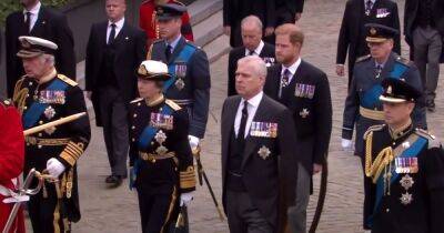 King Charles III, Prince William and Prince Harry Follow Queen Elizabeth II’s Coffin in Royal Navy Procession to Westminster Abbey - www.usmagazine.com - Britain - Scotland - county Hall - Ireland - county Prince Edward