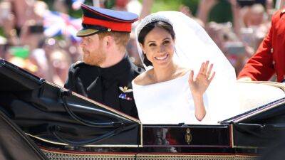 Meghan Markle, Prince Harry Return to Site of Their Royal Wedding for Queen Elizabeth's Funeral - www.etonline.com - Britain - London - county Windsor - Charlotte