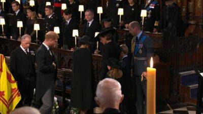 Prince William Invites Prince Harry, Meghan Markle to Sit With Kate Middleton and Kids During Queen's Funeral - www.etonline.com - Britain - California - Charlotte