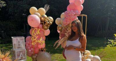 MAFS UK Tayah's baby shower complete with balloon arch and bodycon dress - www.ok.co.uk - Britain