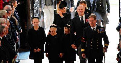 Queen's great-grandaughters Mia, 8, Isla, 10 and Savannah, 11, attend committal service - www.ok.co.uk - county Windsor - Charlotte