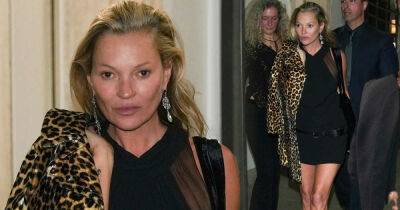 Kate Moss flaunts her toned legs at the Versace after party in Milan - www.msn.com - city Milan - Greece