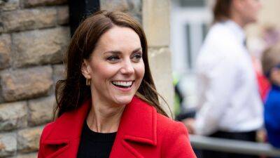 Kate Middleton Visits Wales in a Bright Red Coat With a Subtle Nod to Princess Diana - www.glamour.com - Britain