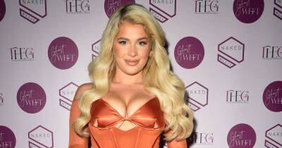 Liberty Poole is pretty as a peach as she wows in plunging push-up dress - www.ok.co.uk - China - Manchester - Birmingham
