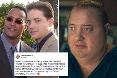 Why Dwayne Johnson is happy for his ‘brother’ Brendan Fraser - nypost.com