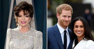 Joan Collins Throws Shade at Meghan Markle and Prince Harry Amid Their U.K. Trip: ‘Do We Need to Give Any of Them More Oxygen?’ - www.usmagazine.com - Britain