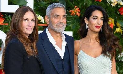 George & Amal Clooney Pose with Julia Roberts at 'Ticket to Paradise' Premiere! - www.justjared.com - London
