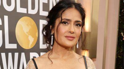 Salma Hayek Walked the Golden Globes Red Carpet In a Sheer Corset Gown—See Pics - www.glamour.com - Los Angeles