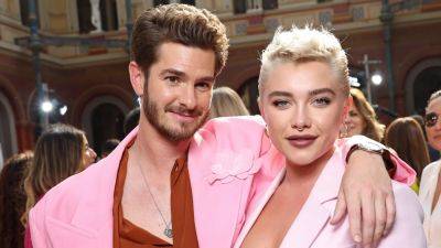 Florence Pugh and Andrew Garfield Prove the Barbiecore Trend Just Won’t Die - www.glamour.com - Paris