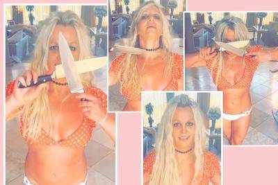 Britney Spears Posts ANOTHER Video Of Herself Dancing With Two Large Knives -- OMG! - perezhilton.com