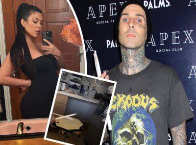 Travis Barker Gets DRAGGED For Playing The Drums In Kourtney Kardashian's Delivery Room! - perezhilton.com