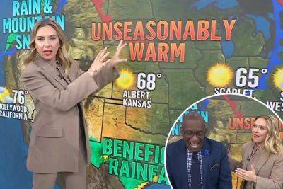 Scarlett Johansson gives forecast report on ‘Today’ show: This weather is ‘cray-cray’! - nypost.com - Texas - California - state Washington - state Maine