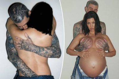 Travis Barker and pregnant Kourtney Kardashian leave fans cringing with NSFW photo shoot - nypost.com